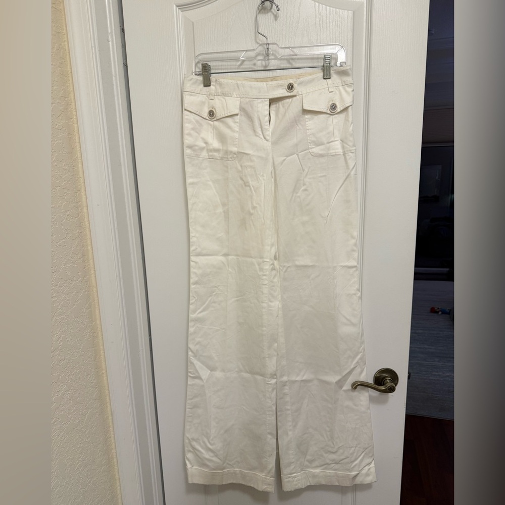 Tory Burch white low rise Wide-Leg Pants